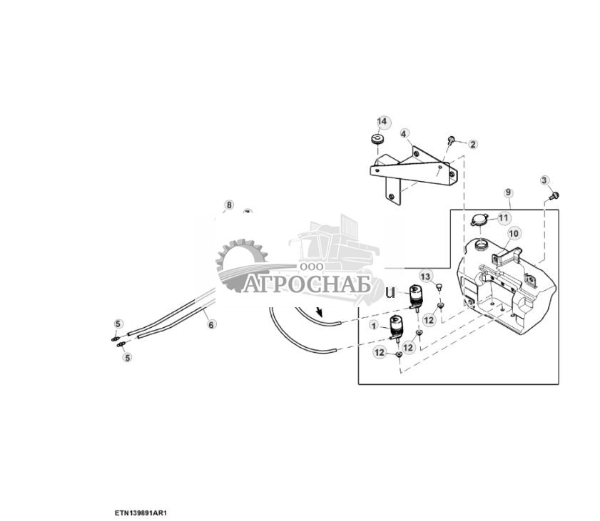 Бачок, стеклоочиститель ветрового стекла, 2 насоса ( - 801464) - ST834899 941.jpg